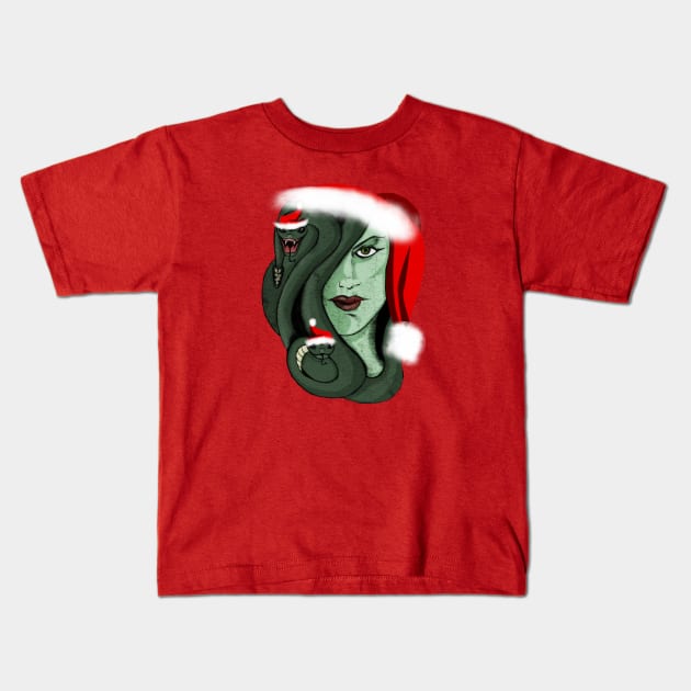 Merry Medusmas Kids T-Shirt by Flush Gorden